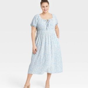 Target Who What Wear Blue Floral Smocked Dress size 2X